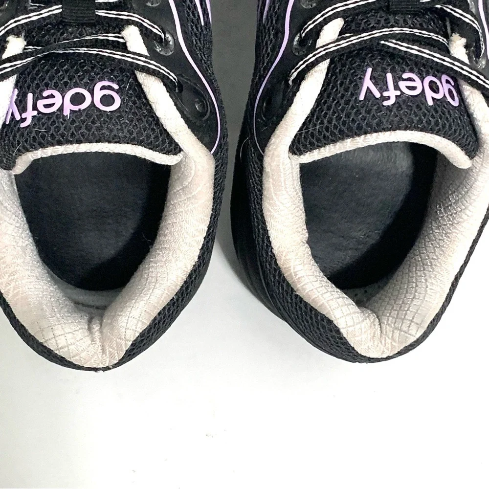 Women's Black and Lilac Walking Sneakers